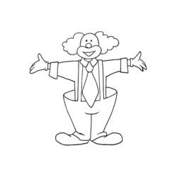 Desenho de Palhaço com os braços bem abertos para colorir