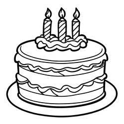 Bolo de Aniversário - Desenhos para colorir gratuitos Bolo de Aniversário - Desenhos para colorir gratuitos