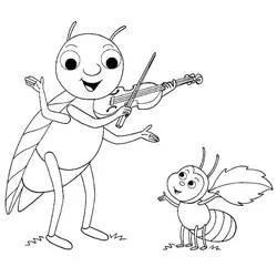 A Cigarra e a Formiga - Desenhos para colorir gratuitos