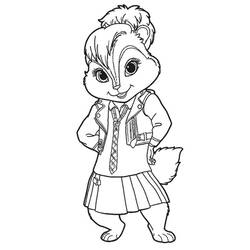 Desenho de Brittany de Alvin e the Chipmunks posando com confiança para colorir