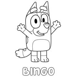 Desenho de Bingo em pé com os braços levantados para colorir