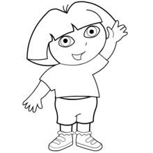 Desenho de Dora a Exploradora acenando para colorir