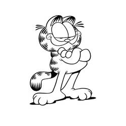 Desenho de Garfield em pé com os braços cruzados para colorir Desenho de Garfield em pé com os braços cruzados para colorir