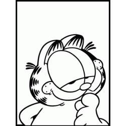 Desenho de Garfield em close-up para colorir Desenho de Garfield em close-up para colorir