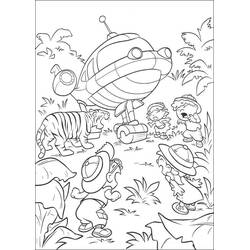 Desenho de Little Einsteins encontram um tigre na jungle para colorir