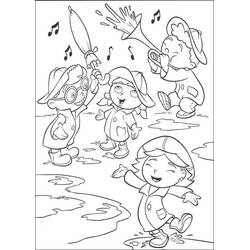 Desenho de Little Einsteins brincando na chuva para colorir