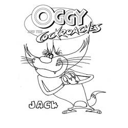 Desenho de Jack de Oggy e the Cockroaches fazendo uma careta divertida para colorir