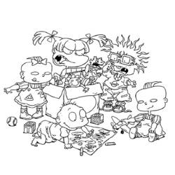 Desenho de Rugrats brincando juntos para colorir