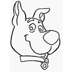 Desenho de Scooby Doo retrato de perto do seu rosto para colorir