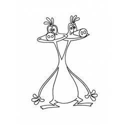 Desenho de Space Goofs personagem de duas cabeças para colorir