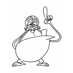 Desenho de Space Goofs alienígena com braço erguido para colorir
