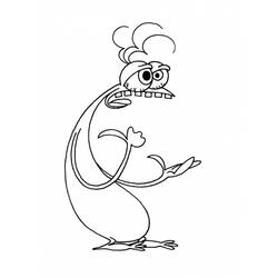 Desenho de Space Goofs personagem alienígena de pé gesticulando para colorir