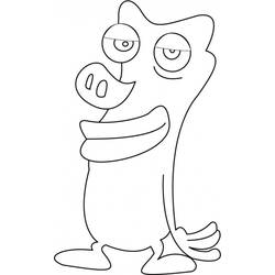 Desenho de Space Goofs personagem de pé com olhos grandes para colorir