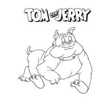 Desenho de Tom e Jerry o buldogue Spike deitado para colorir