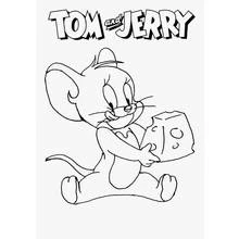 Desenho de Jerry segurando um grande pedaço de queijo para colorir