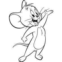 Desenho de Jerry acenando com um grande sorriso para colorir