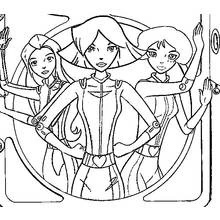Desenho de Totally Spies em pose de ação para colorir