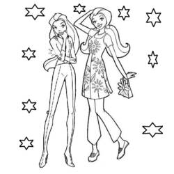 Desenho de Totally Spies dupla posando com estilo para colorir
