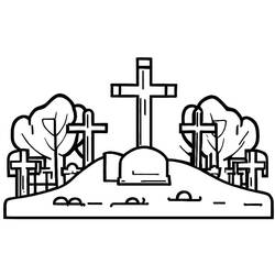 Cemitério - Desenhos para colorir gratuitos