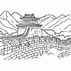 Grande Muralha da China - Desenhos para colorir gratuitos