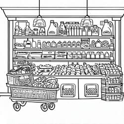 Mercearia - Desenhos para colorir gratuitos