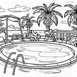 Piscina - Desenhos para colorir gratuitos