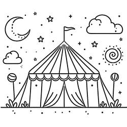 Tenda de Circo - Desenhos para colorir gratuitos