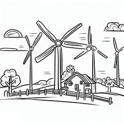 Turbina Eólica - Desenhos para colorir gratuitos