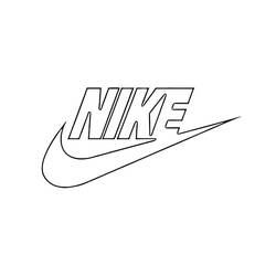 Desenho de Logo da Nike com o swoosh e as letras para colorir