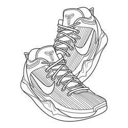 Desenho de Nike tênis de basquete cano alto para colorir