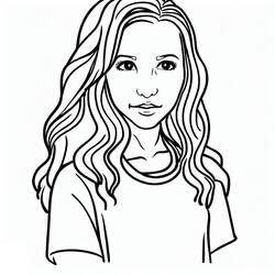 Desenho de Adolescente de cabelo longo e ondulado para colorir