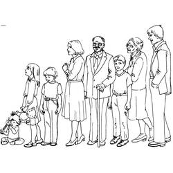 Desenho de Família numerosa reunida para colorir