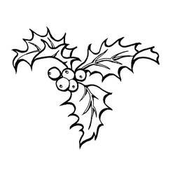 Azevinho de Natal - Desenhos para colorir gratuitos
