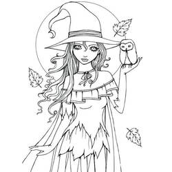 Bruxa de Halloween - Desenhos para colorir gratuitos