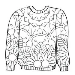 Desenho de Camisola de Natal com padrão mandala para colorir