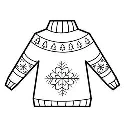 Desenho de Camisola de Natal com floco de neve para colorir