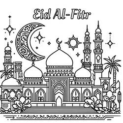 Eid al-Fitr - Desenhos para colorir gratuitos