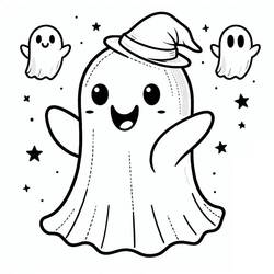 Página de Fantasma de Halloween (Feriados e Celebrações) #216242 para colorir, baixe e imprima grátis