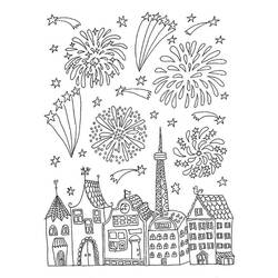 Fogos de Artifício - Desenhos para colorir gratuitos