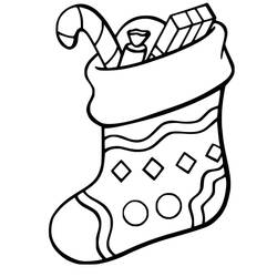 Meia de Natal - Desenhos para colorir gratuitos