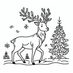 Rena de Natal - Desenhos para colorir gratuitos