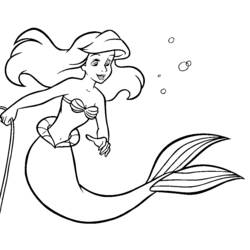 A Pequena Sereia - Desenhos para colorir gratuitos