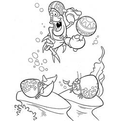 Desenho de Sebastião o caranguejo dançando com maracas debaixo d'água para colorir Desenho de Sebastião o caranguejo dançando com maracas debaixo d'água para colorir