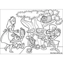 Alice no País das Maravilhas - Desenhos para colorir gratuitos