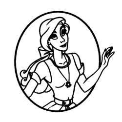 Desenho de Anastásia em uma moldura oval para colorir