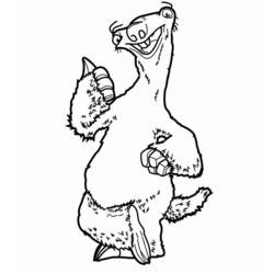 Desenho de Sid a preguiça fazendo sinal de positivo para colorir Desenho de Sid a preguiça fazendo sinal de positivo para colorir