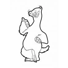 Desenho de Sid a preguiça acenando alegremente para colorir Desenho de Sid a preguiça acenando alegremente para colorir