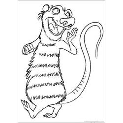 Desenho de Scrat de pé sobre as patas traseiras sorrindo para colorir Desenho de Scrat de pé sobre as patas traseiras sorrindo para colorir