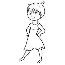 Desenho de Alegria em pé com as mãos na cintura para colorir