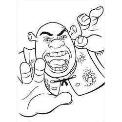 Desenho de Shrek gritando furioso em posição de combate para colorir Desenho de Shrek gritando furioso em posição de combate para colorir